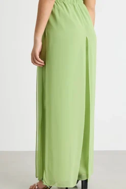 Pantalone in georgette - Verde