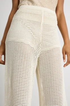 Pantalone in jersey di rete - Avorio