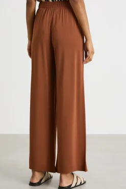 Pantalone in jersey fluido - Marrone