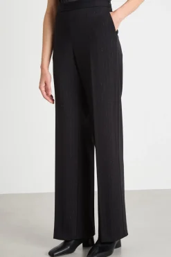 Pantalone in jersey gessato - Nero