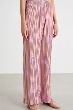 Pantalone in jersey plissé - Rosa