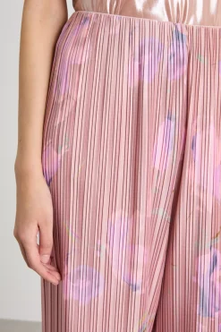 Pantalone in jersey plissé - Rosa