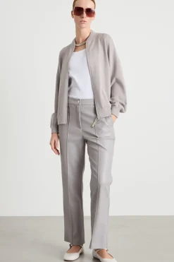 Pantalone in jersey spalmato - Grigio