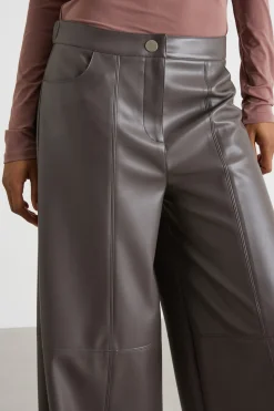 Pantalone in jersey spalmato - Marrone