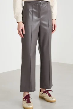 Pantalone in jersey spalmato - Marrone