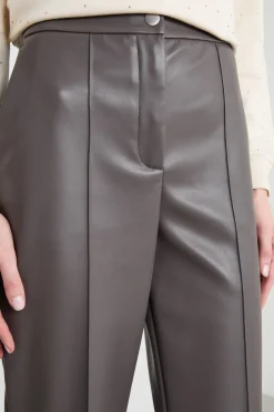 Pantalone in jersey spalmato - Marrone