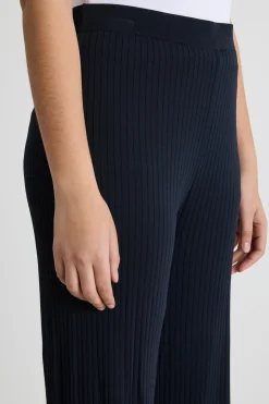 Pantalone in maglia a coste - Blu