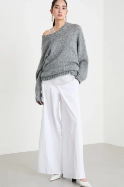 Pantalone in popeline - Bianco