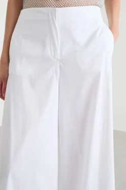 Pantalone in popeline - Bianco