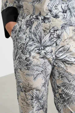 Pantalone in popeline - Bianco Nero