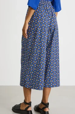 Pantalone in popeline stampato - Blu