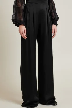 Pantalone in raso - Nero