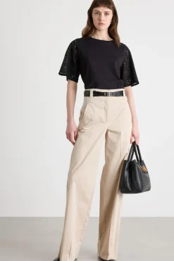 Pantalone in raso stretch - Beige