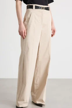Pantalone in raso stretch - Beige