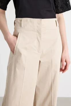 Pantalone in raso stretch - Beige