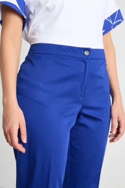 Pantalone in raso stretch - Blu