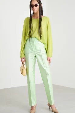 Pantalone in shantung - Verde