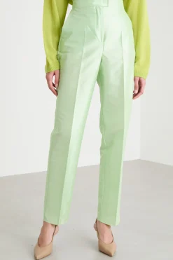 Pantalone in shantung - Verde