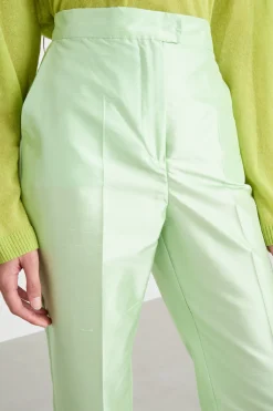 Pantalone in shantung - Verde