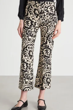 Pantalone in stuoia stampata - Beige Nero