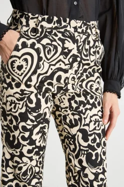 Pantalone in stuoia stampata - Nero Bianco