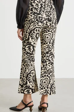 Pantalone in stuoia stampata - Nero Bianco