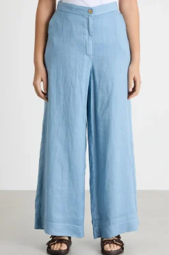 Pantalone in tela - Azzurro