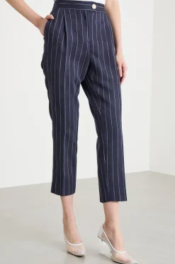 Pantalone in tela natté - Blu