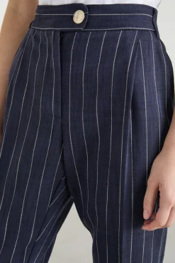 Pantalone in tela natté - Blu