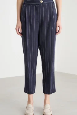 Pantalone in tela natté - Blu