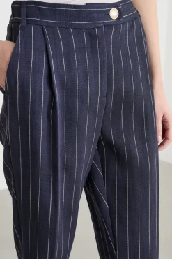 Pantalone in tela natté - Blu