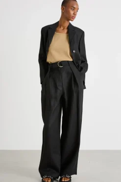 Pantalone in tela pesante - Nero