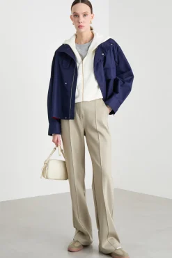 Pantalone in tessuto compatto - Beige