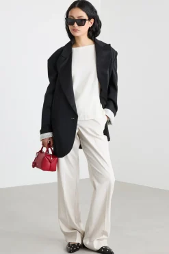 Pantalone in tessuto fluido stretch - Bianco