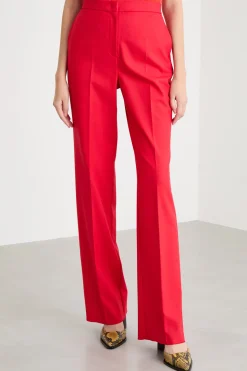 Pantalone in tessuto fluido stretch - Rosso