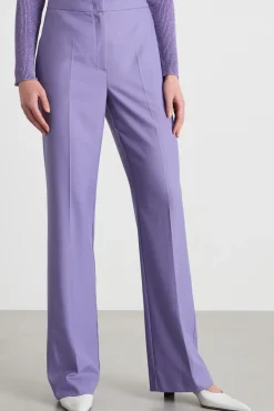 Pantalone in tessuto fluido stretch - Viola