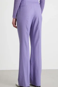 Pantalone in tessuto fluido stretch - Viola
