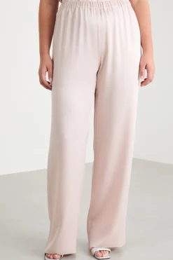 Pantalone in tessuto lucido - Rosa Chiaro