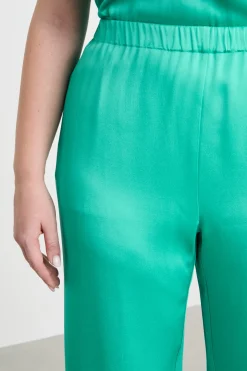 Pantalone in tessuto lucido - Verde