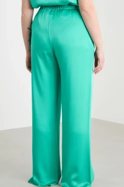 Pantalone in tessuto lucido - Verde