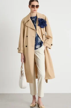 Pantalone in tessuto stretch - Avorio