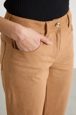 Pantalone in tessuto stretch - Cammello