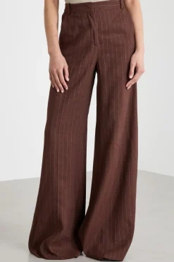 Pantalone in twill - Marrone