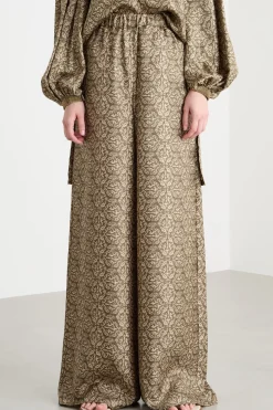 Pantalone in twill stampato - Verde