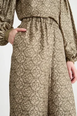 Pantalone in twill stampato - Verde