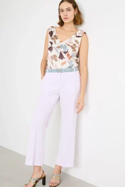 Pantalone in twill tecnico - Lilla