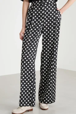 Pantalone in twill tecnico stampato - Nero Bianco