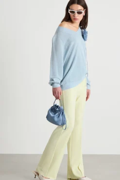 Pantalone in twill tecnico stretch - Giallo