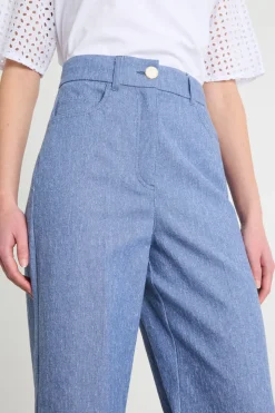 Pantalone jacquard stretch - Blu