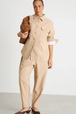 Pantalone jogging con tasche - Beige